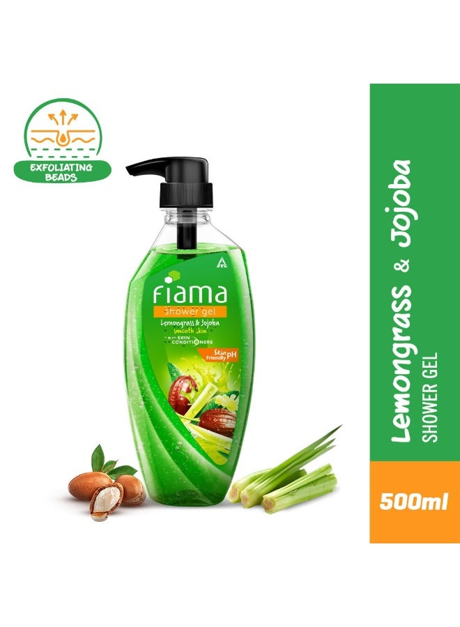 Fiama Body Wash Shower Gel Lemongrass & Jojoba, 500ml, Body Wash for Women and Men with Skin Conditioners for Smooth & Moisurised Skin, Suitable for All Skin Types - Image 2